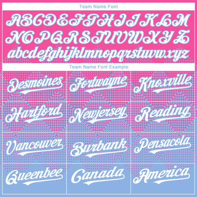 Custom Pink White-Light Blue 3D Gradient Square Shape Authentic Baseball Jersey