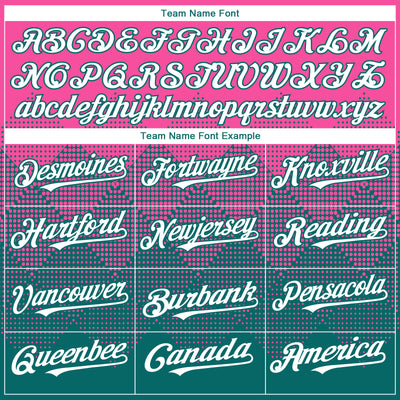 Custom Pink White-Teal 3D Gradient Square Shape Authentic Baseball Jersey