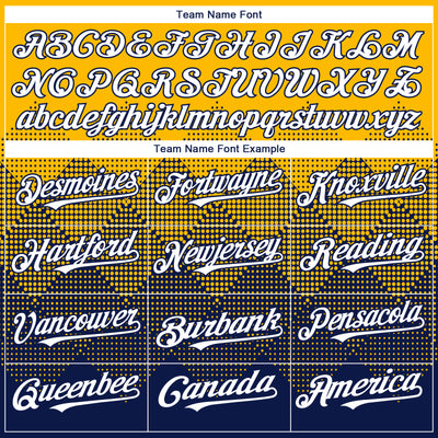 Custom Gold White-Navy 3D Gradient Square Shape Authentic Baseball Jersey