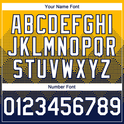 Custom Gold White-Navy 3D Gradient Square Shape Authentic Baseball Jersey