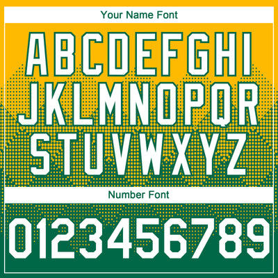 Custom Gold White-Kelly Green 3D Gradient Square Shape Authentic Baseball Jersey