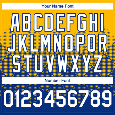 Custom Gold White-Royal 3D Gradient Square Shape Authentic Baseball Jersey