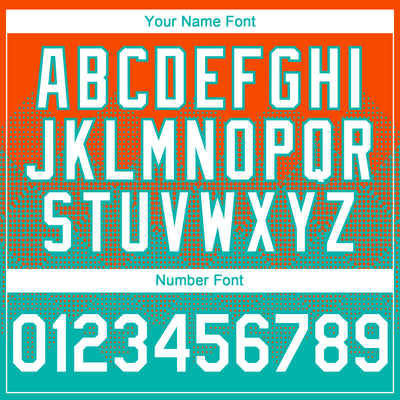 Custom Orange White-Aqua 3D Gradient Square Shape Authentic Baseball Jersey