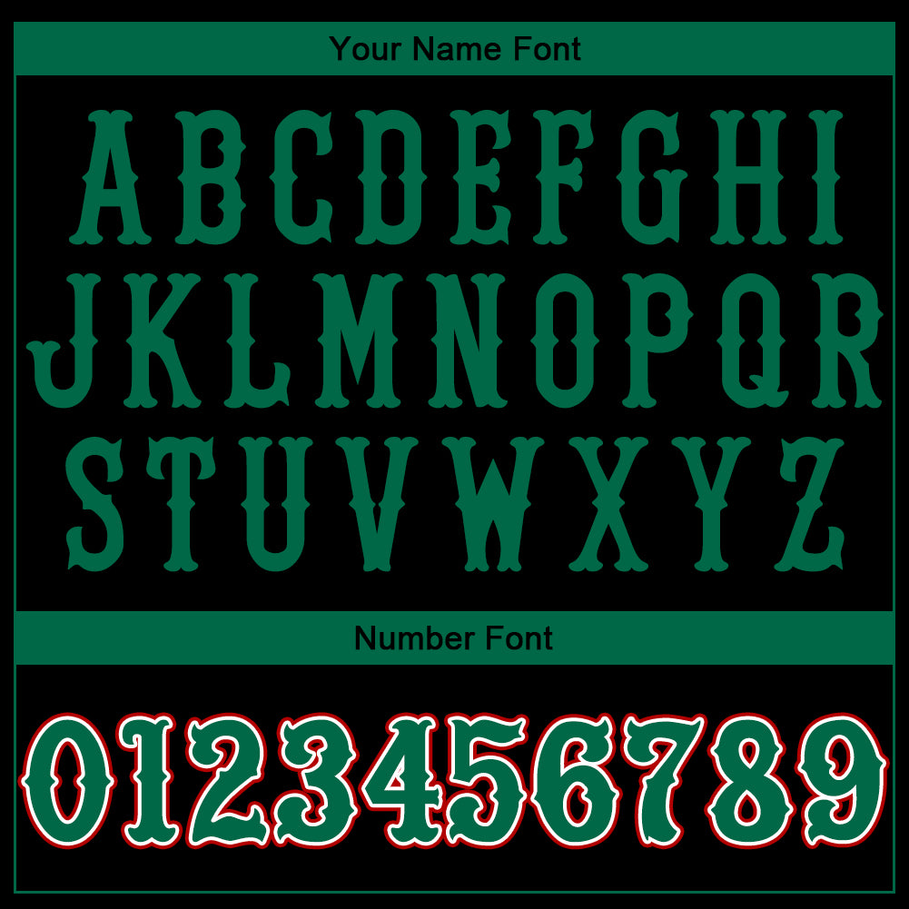 Custom Black Kelly Green White-Red 3D Mexico Mexican Flag Authentic Baseball Jersey