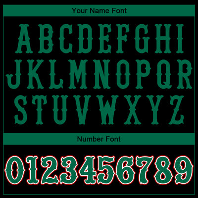 Custom Black Kelly Green White-Red 3D Mexico Mexican Flag Authentic Baseball Jersey