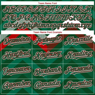 Custom Green Kelly Green Red-White 3D Mexico Authentic Baseball Jersey