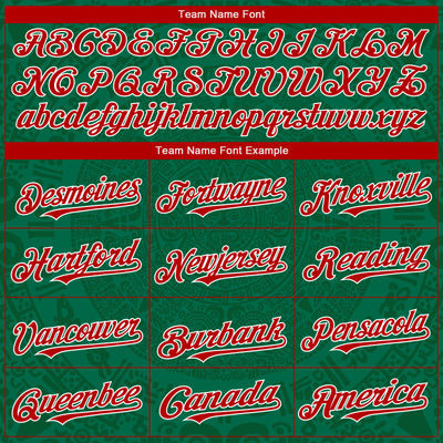 Custom Kelly Green Red Green-White 3D Mexico Authentic Baseball Jersey
