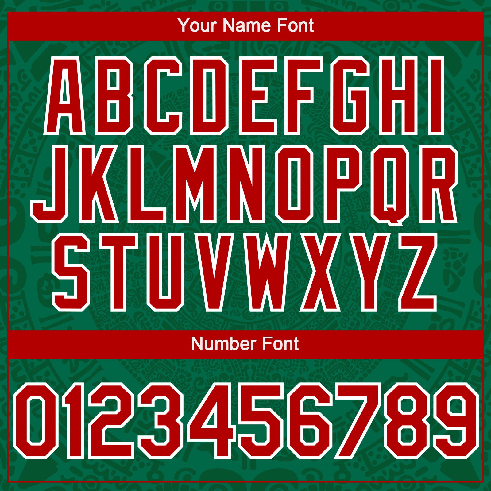 Custom Kelly Green Red Green-White 3D Mexico Authentic Baseball Jersey