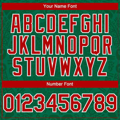 Custom Kelly Green Red Green-White 3D Mexico Authentic Baseball Jersey