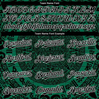 Custom Kelly Green Black-White 3D Mexico Authentic Baseball Jersey