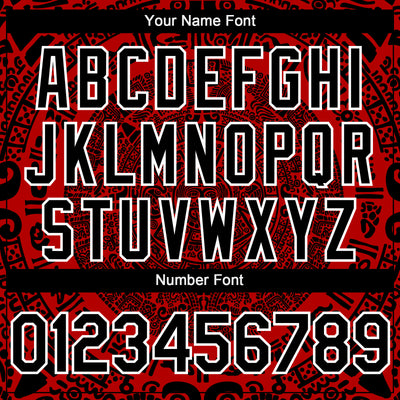 Custom Red Black-White 3D Mexico Authentic Baseball Jersey