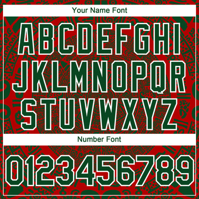 Custom Red Green-White 3D Mexico Authentic Baseball Jersey