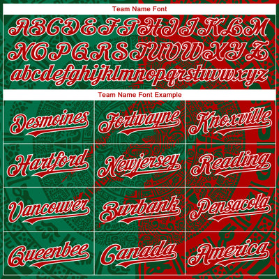 Custom Red Green Kelly Green-White 3D Mexico Scratch Authentic Baseball Jersey