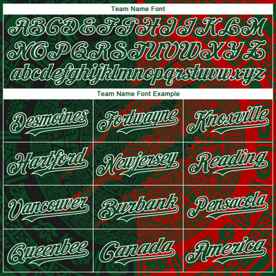 Custom Red Green-White 3D Mexico Scratch Authentic Baseball Jersey
