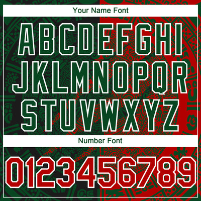 Custom Red Green-White 3D Mexico Scratch Authentic Baseball Jersey