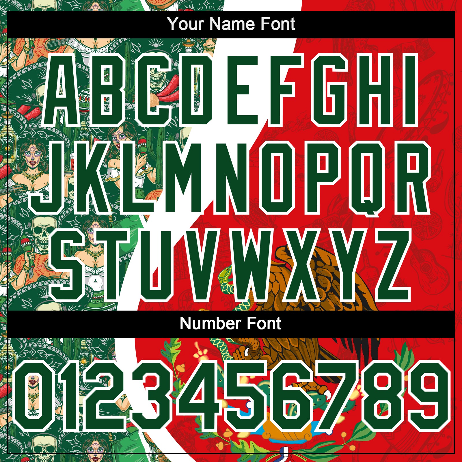 Custom Red Green-White 3D Mexico Authentic Baseball Jersey