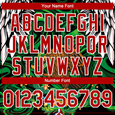 Custom Black Red-White 3D Mexico Authentic Baseball Jersey