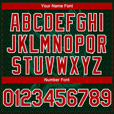 Custom Green Red Kelly Green-White 3D Mexico Authentic Baseball Jersey