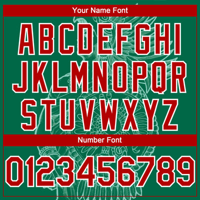 Custom Kelly Green Red-White 3D Mexico Mexican Flag Authentic Baseball Jersey