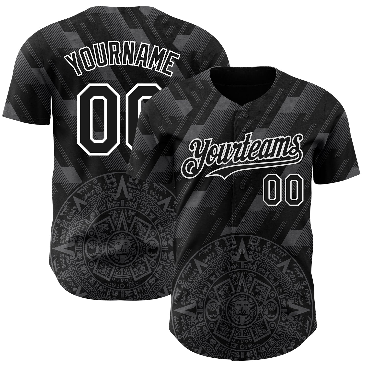 Custom Black Steel Gray-White 3D Mexico Authentic Baseball Jersey