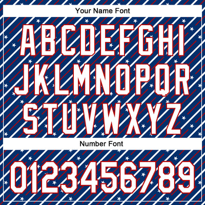 Custom Royal White-Red 3D Patriotic American Flag Authentic Baseball Jersey