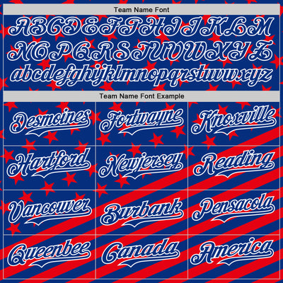 Custom Royal Red-White 3D Patriotic American Flag Authentic Baseball Jersey