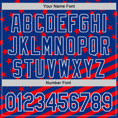 Custom Royal Red-White 3D Patriotic American Flag Authentic Baseball Jersey