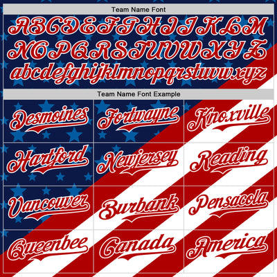 Custom Navy Red-White 3D Patriotic American Flag Authentic Baseball Jersey