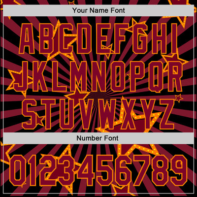 Custom Black Maroon-Bay Orange 3D Pattern Design Patriotic American Symbol Star Authentic Baseball Jersey