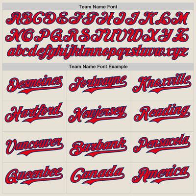 Custom Cream Fire Red-US Navy Blue 3D Patriotic American Flag Authentic Baseball Jersey