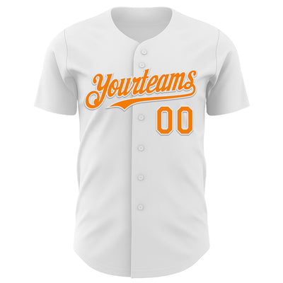 Custom White Bay Orange 3D Pattern Design Patriotic American Symbol Grand Canyon And Colorado River Authentic Baseball Jersey