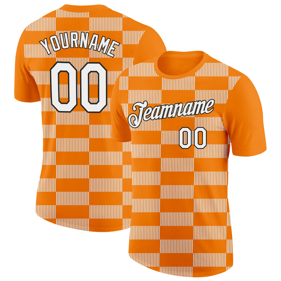 Custom Bay Orange White-Black 3D Esports Performance T-Shirt