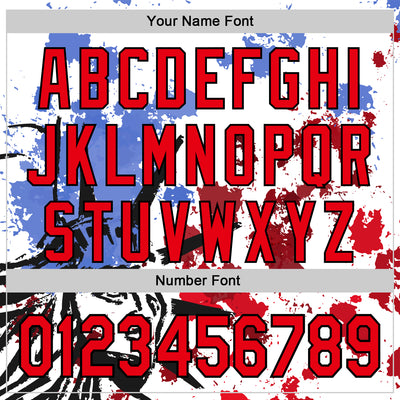 Custom White Fire Red-Black 3D Patriotic American Flag And Splatter Statue of Liberty Authentic Baseball Jersey