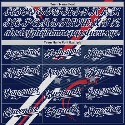 Custom Navy Red-White 3D Patriotic American Flag Authentic Baseball Jersey