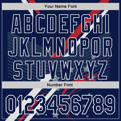 Custom Navy Red-White 3D Patriotic American Flag Authentic Baseball Jersey