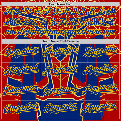 Custom Royal Yellow 3D Pattern Design Superhero Spiderman Authentic Baseball Jersey