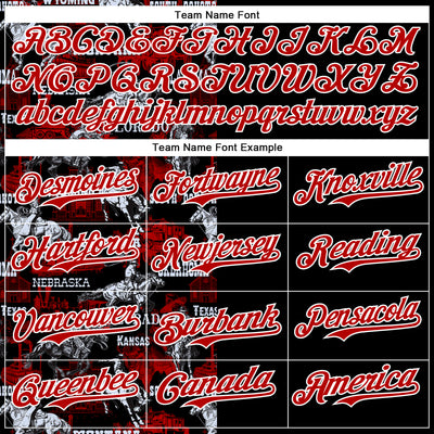 Custom Black Red-White 3D Pattern Design Patriotic American Spirit Rodeo Cowboy Authentic Baseball Jersey