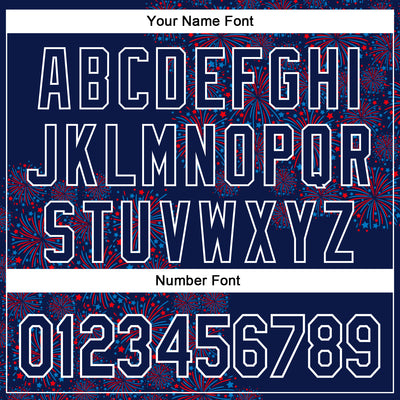 Custom Navy White 3D Pattern Design Patriotic American Spirit Firework Authentic Baseball Jersey