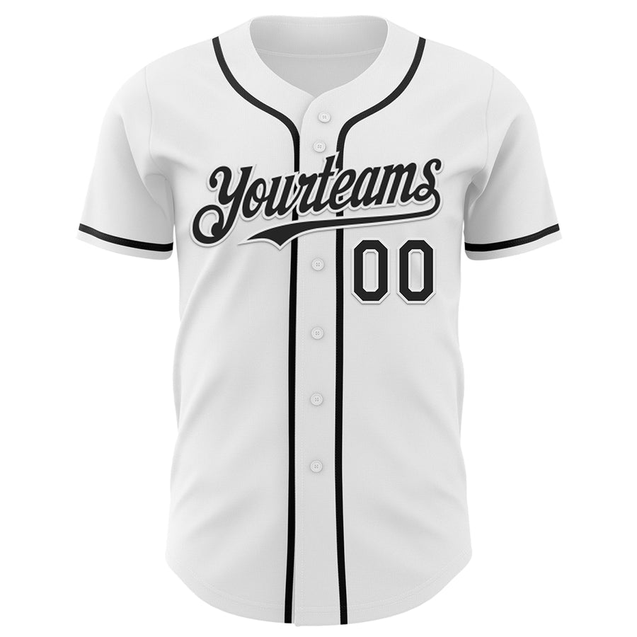 Custom White Black 3D Pattern Design Patriotic American Symbol Statue of Liberty Authentic Baseball Jersey