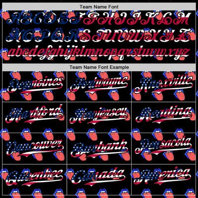 Custom Black USA Flag-White 3D Patriotic American Flag Authentic Baseball Jersey