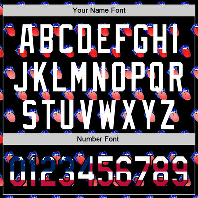 Custom Black USA Flag-White 3D Patriotic American Flag Authentic Baseball Jersey