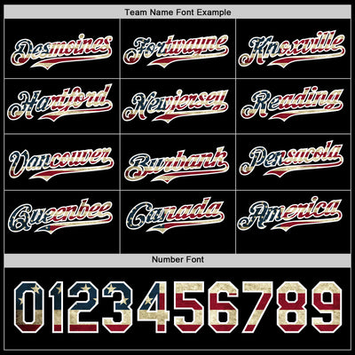 Custom Black Vintage USA Flag-White 3D Patriotic American Symbol Authentic Baseball Jersey