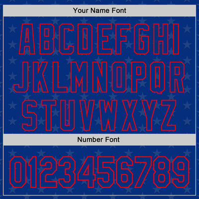 Custom Royal Fire Red-Cream 3D Pattern Design Patriotic American Symbol Statue of Liberty Authentic Baseball Jersey