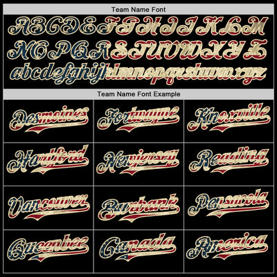 Custom Black Vintage USA Flag-Cream 3D Patriotic American Symbol Eagle Authentic Baseball Jersey