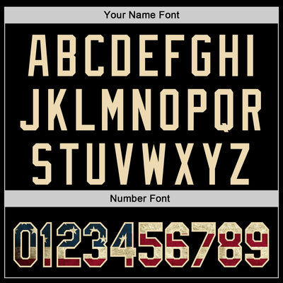 Custom Black Vintage USA Flag-Cream 3D Patriotic American Symbol Eagle Authentic Baseball Jersey