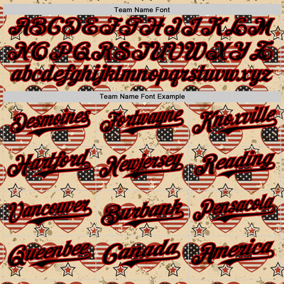 Custom City Cream Black-Red 3D Patriotic American Flag Authentic Baseball Jersey
