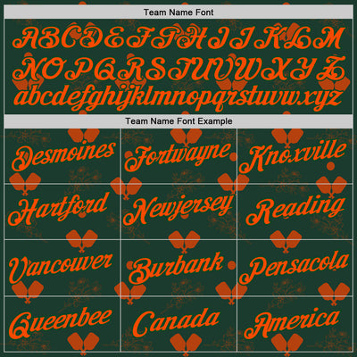 Custom Green Orange 3D Pickleball Paddles Balls Floral Performance T-Shirt