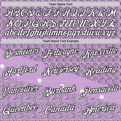 Custom Light Purple White-Black 3D Pickleball Balls Floral Performance T-Shirt