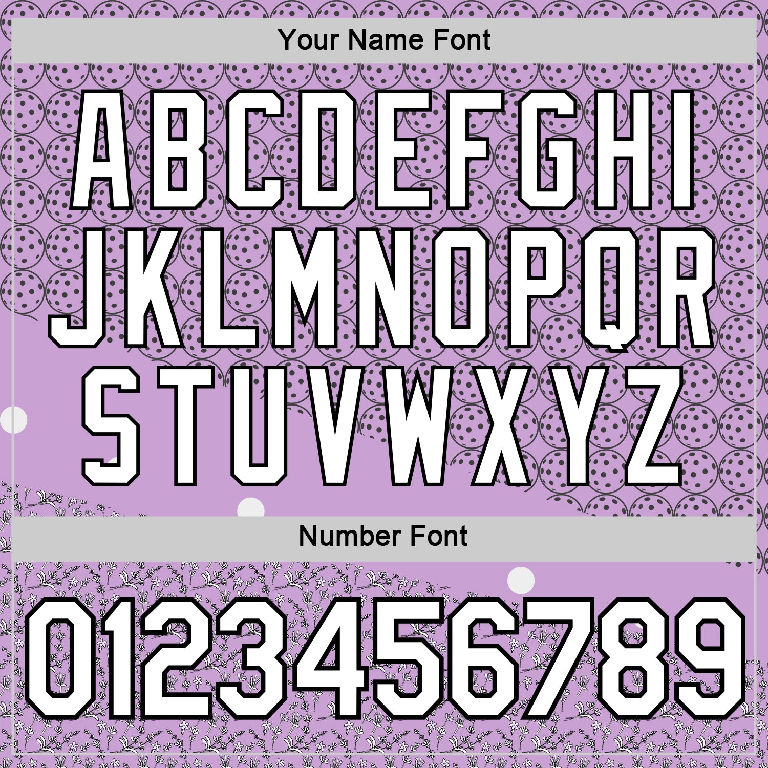 Custom Light Purple White-Black 3D Pickleball Balls Floral Performance T-Shirt