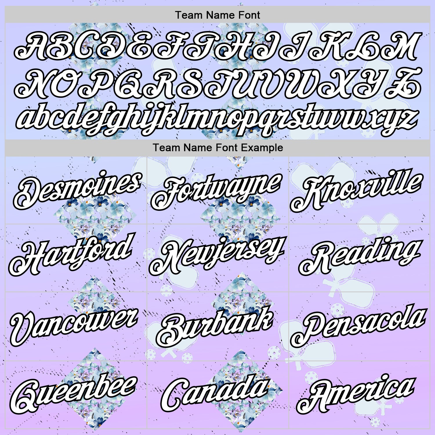 Custom Purple White-Black 3D Pickleball Paddles Balls Floral Performance T-Shirt